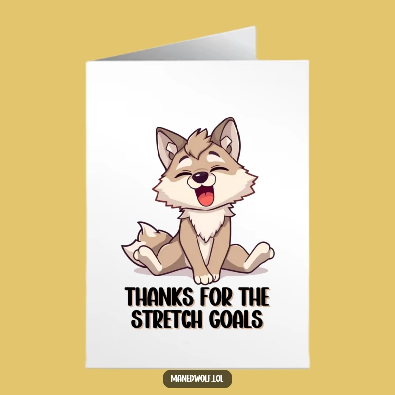 Free Printable Thank You Card: Funny Maned Wolf Stretch for a Grateful Downloadable Gift