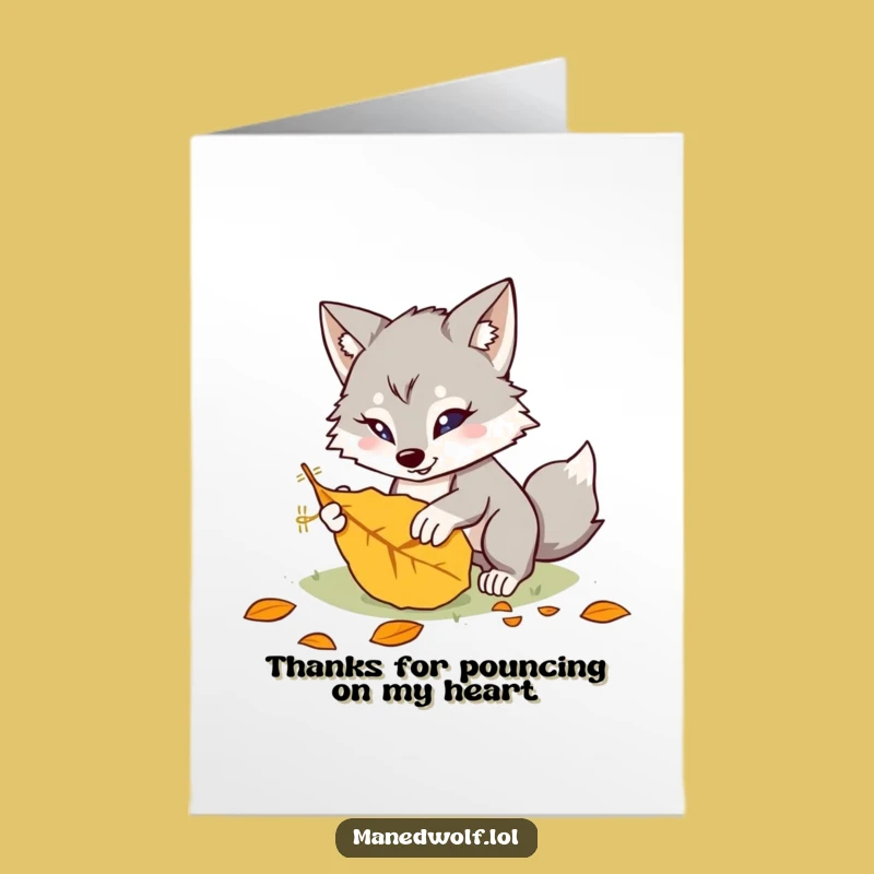 Free Printable Thank You Card: Maned Wolf Leaf Pounce Downloadable Gift