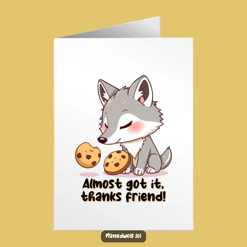 Free Printable Thank You Card: Maned Wolf's Cookie Gratitude Gift