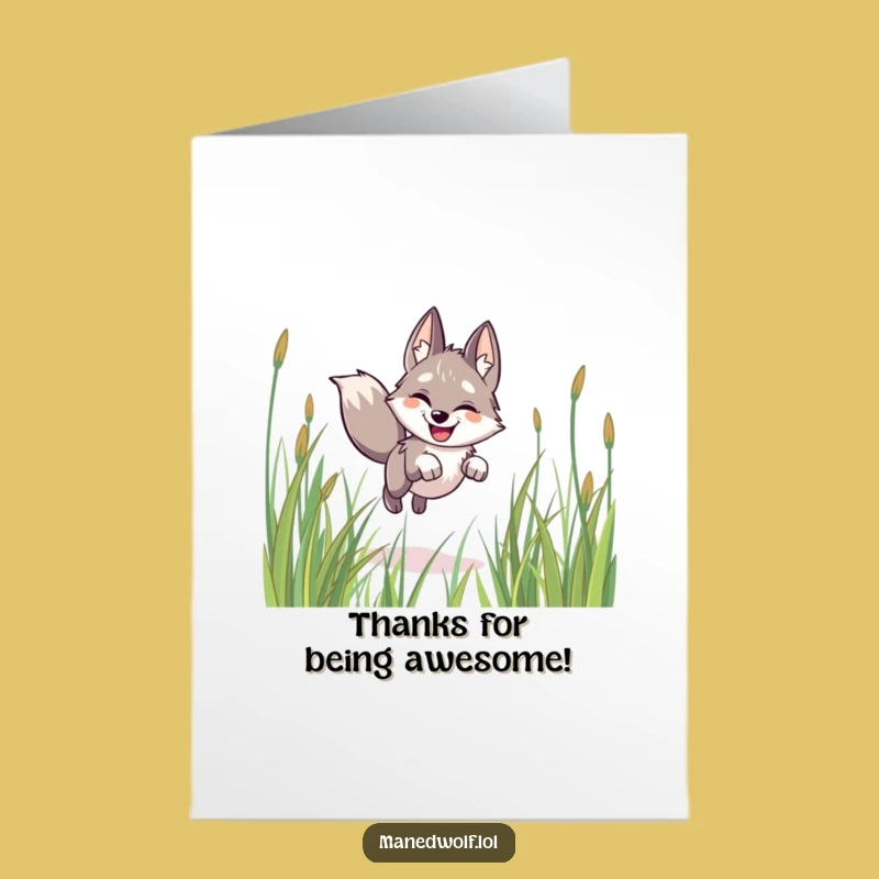 Free Printable Thank You Maned Wolf Card - Joyful Thanks, Funny Downloadable Gift