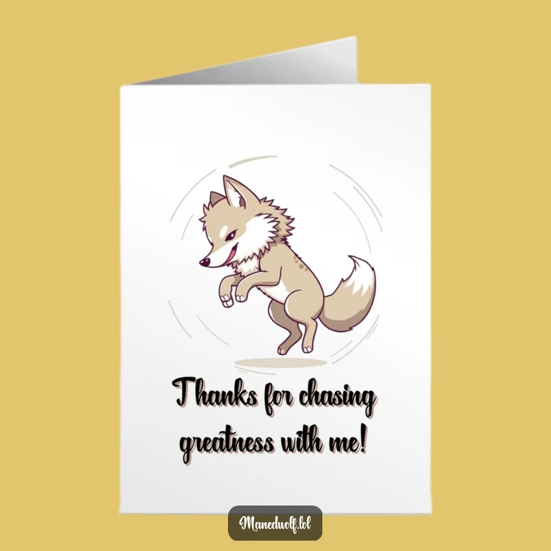 Free Printable Thank You Card: Maned Wolf's Dizzy Thanks, Downloadable Humor