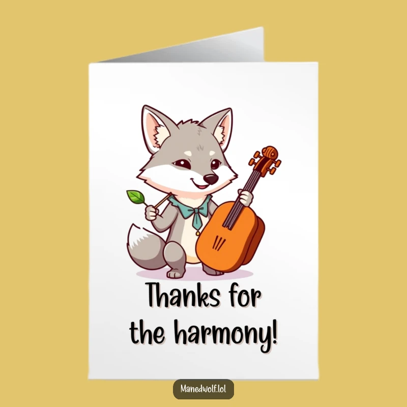 Free Printable Thank You Card: Maestro Maned Wolf - Funny Downloadable for Grateful Applause