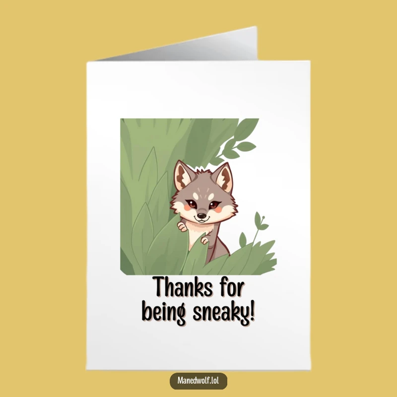 Witty Free Printable Thank You Card: Maned Wolf's Bushy Thanks - Downloadable