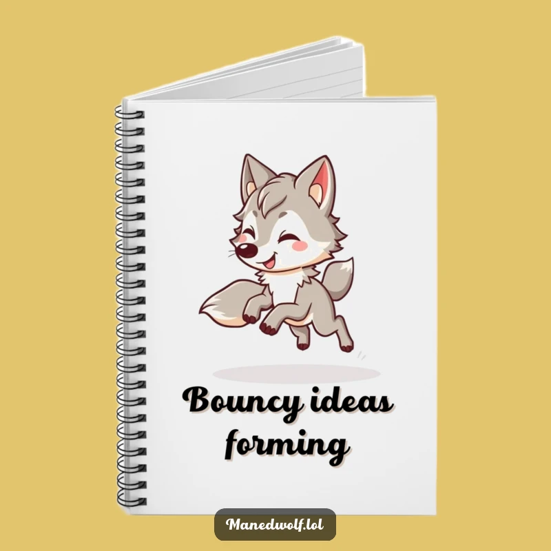 Funny Kawaii Maned Wolf Notebook: Jot Down Ideas with Bouncy Cheer