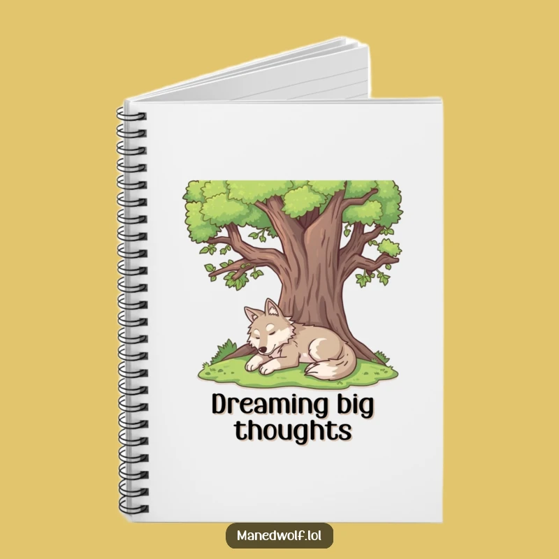 Funny Peaceful Maned Wolf Notebook - Jot Down Thoughts Calmly