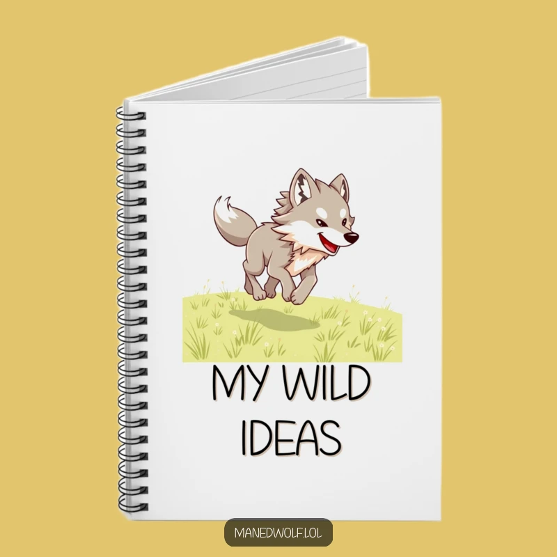 Energetic Maned Wolf Bounding Notebook: Capture Your Funny Adventures!
