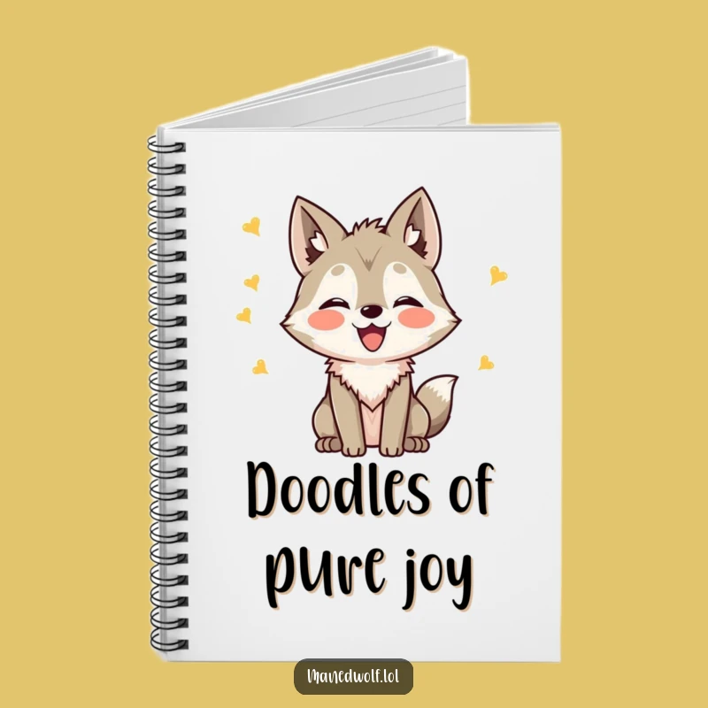 Funny Kawaii Maned Wolf Chirping Notebook: Joyful Journal, Great Funny Gift!