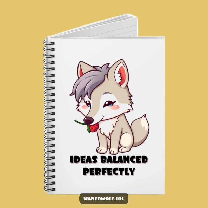 Funny Kawaii Maned Wolf Notebook: Berry Balance Journal, Perfect Funny Gift for Note-Takers!