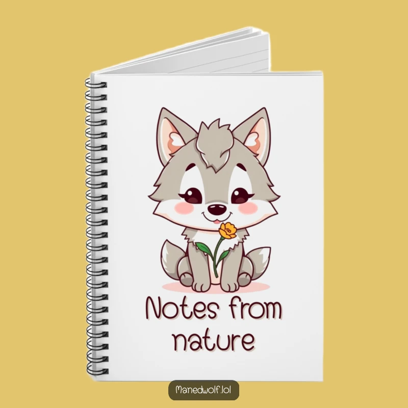 Funny Maned Wolf Blooming Ideas Notebook - Creative Journal