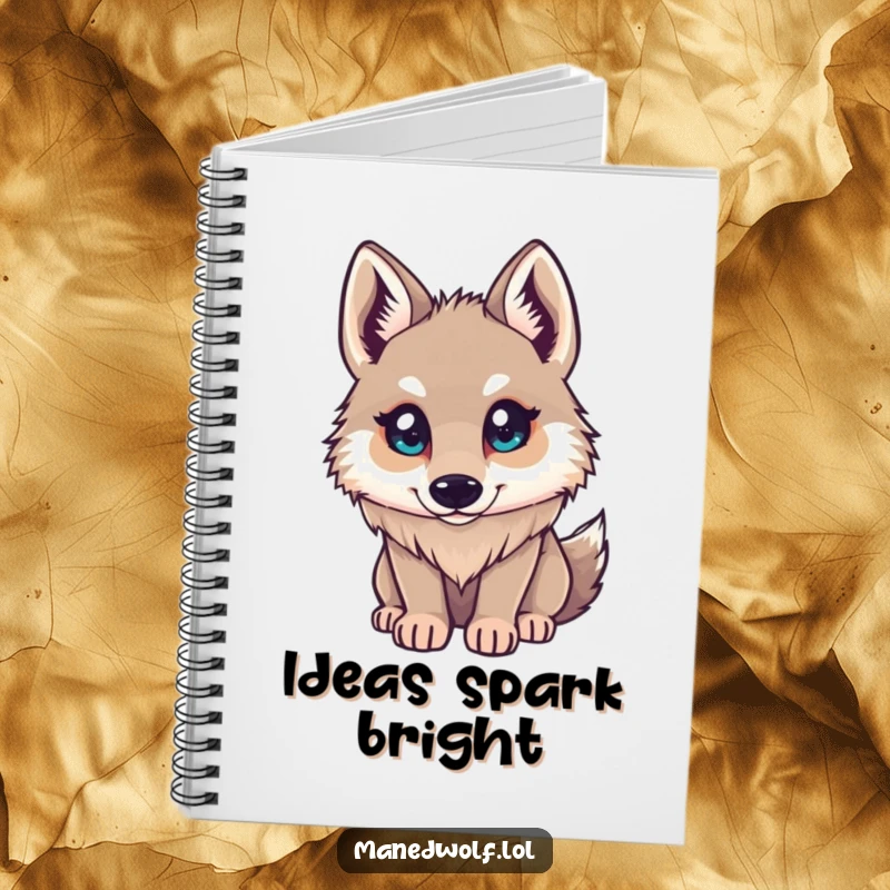 Funny Maned Wolf Notebook: Small character looking up with curious eyes, ideal for journaling and note-taking with a wonder-filled design.