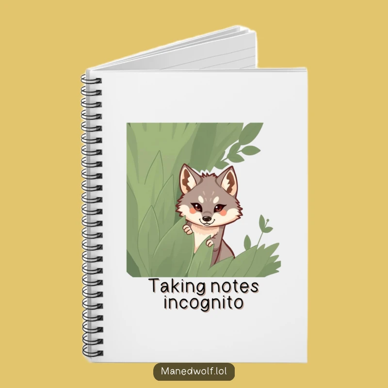 Funny Maned Wolf Notebook: Jot Down Mysteries, Humorous Gift for Nature Lovers