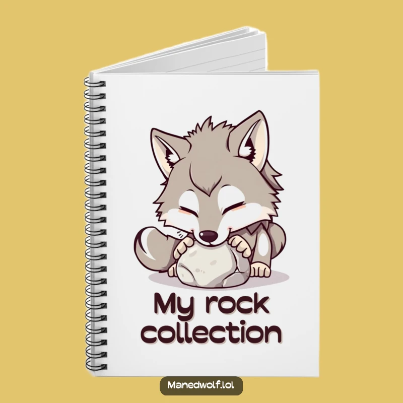 Funny Maned Wolf Stone Nudge Notebook: Jot Down Playful Ideas!