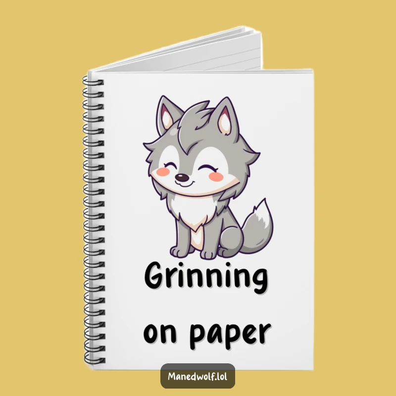 Happy Maned Wolf Grin Notebook: Jot Down Ideas with a Smile