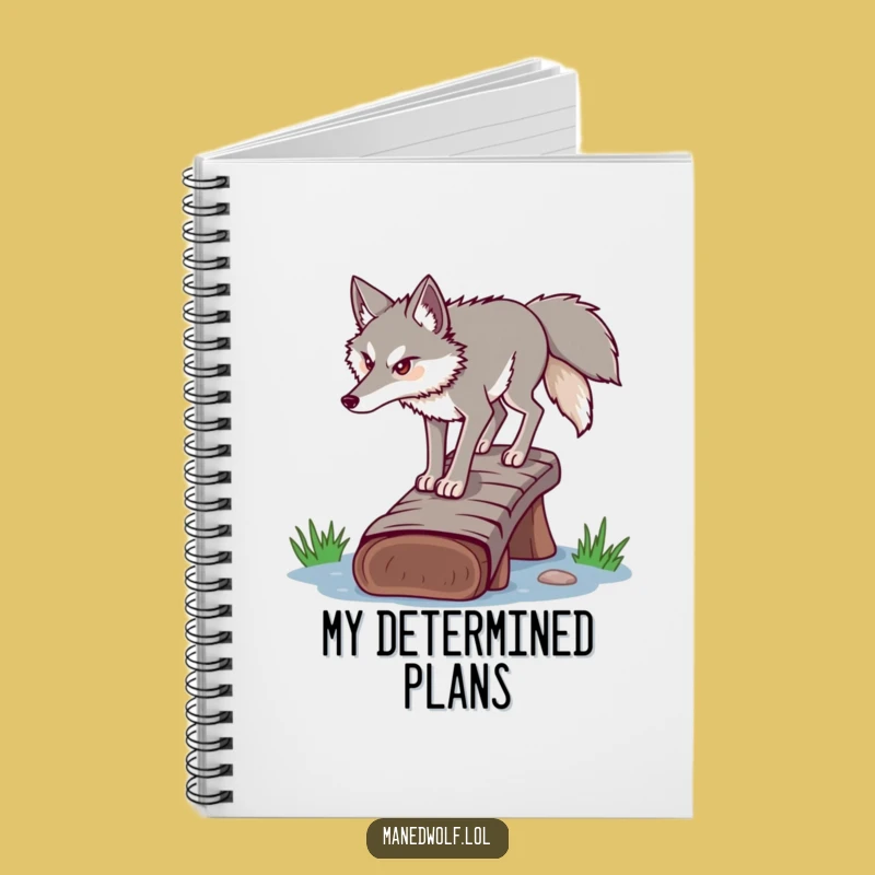 Funny Determined Maned Wolf Notebook - Goal Setting Gift