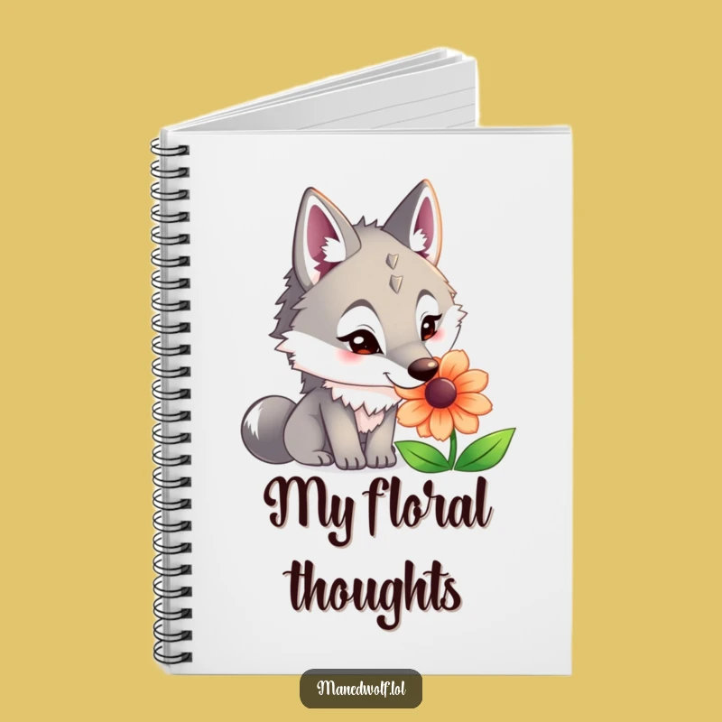 Funny Maned Wolf Flower Sniff Notebook: Jot Down Curious Ideas!