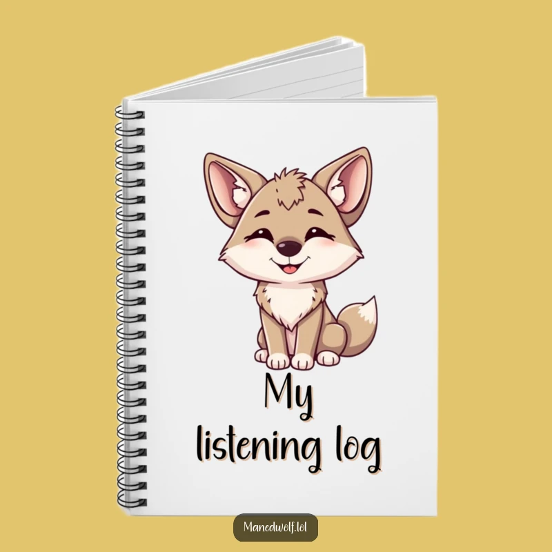 Funny Maned Wolf Happy Head Tilt Notebook: Jot Down Happy Thoughts!