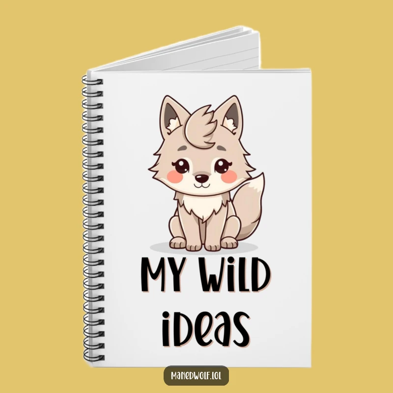 Funny Kawaii Maned Wolf Notebook: Jot Down Ideas with a Grin