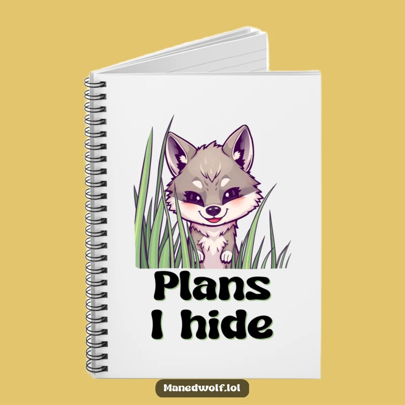 Funny Maned Wolf Grass Peek Notebook: Jot Down Your Playful Ideas!
