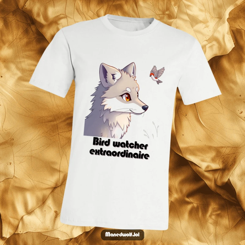 Funny Maned Wolf T-Shirt with a maned wolf's bright eyes locked on a target, symbolizing intense focus and humor.