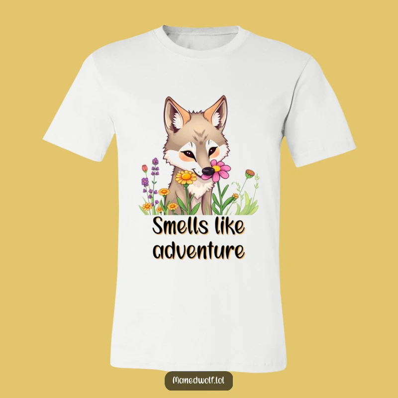 Funny Maned Wolf Flower T-Shirt - Nature Loving & Humorous Apparel