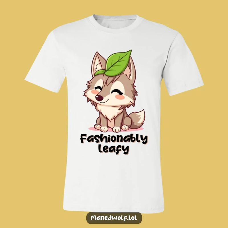 Funny Maned Wolf Leaf Hat T-Shirt: Wear Your Giggles Proudly!