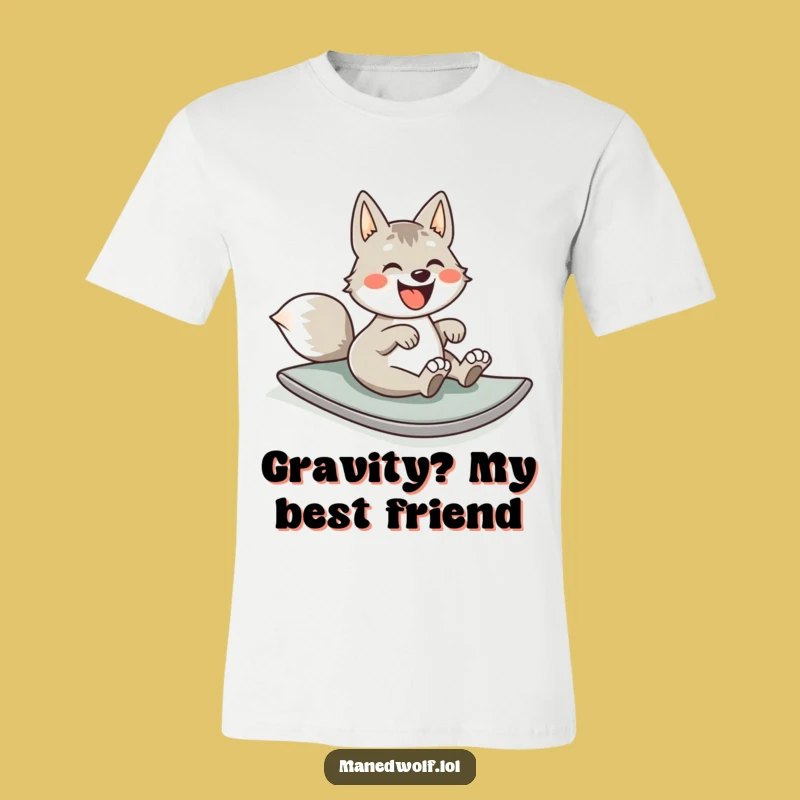 Funny Maned Wolf Rolling T-Shirt: Embrace Joyful Moments with this Hilarious Tee