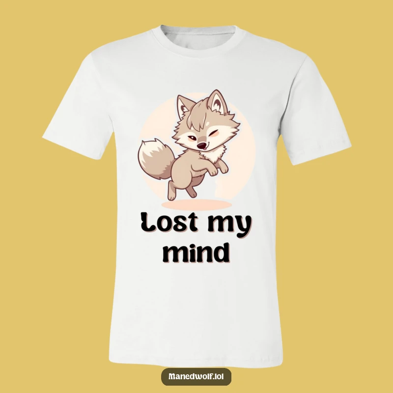 Funny Maned Wolf Tail Chase T-Shirt: Hilarious Animal Humor for Your Wardrobe