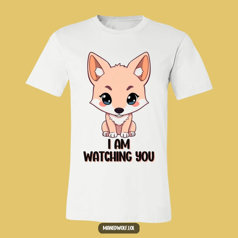 Funny Kawaii Maned Wolf T-Shirt: Intense Gaze Design for Curious Minds