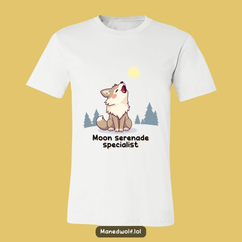 Kawaii Maned Wolf Howling T-Shirt - Funny Cute Moon Song Tee