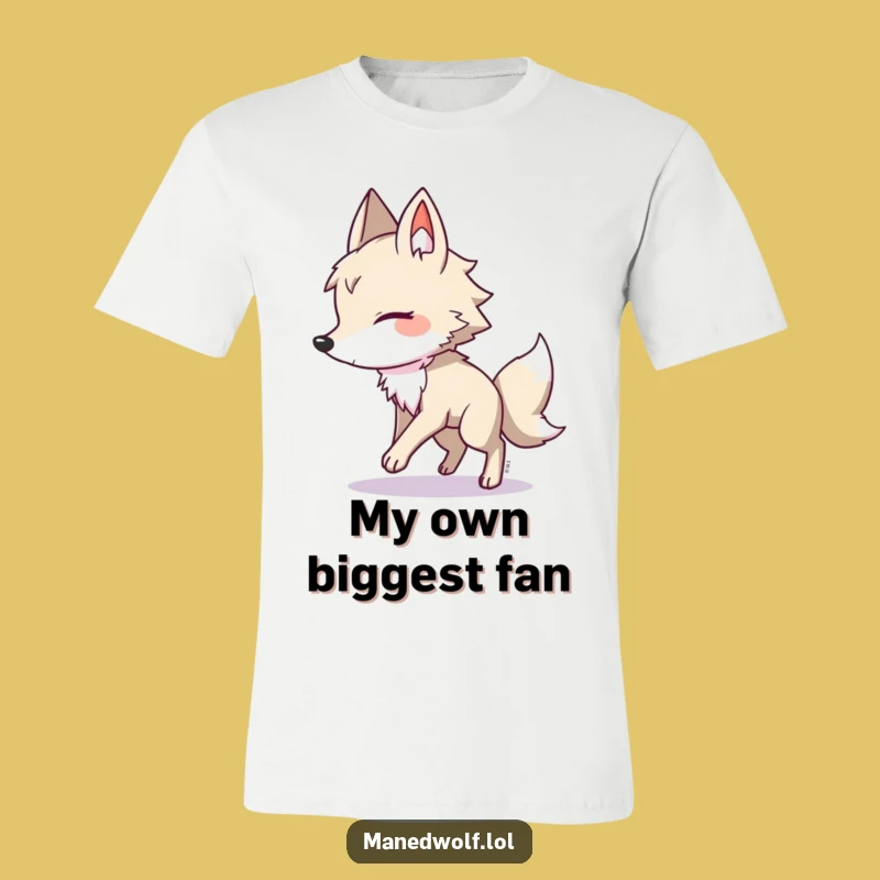 Funny Maned Wolf Shadow Chase T-Shirt - Playful Style, Hilarious Gift