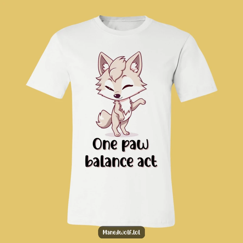 Playful Maned Wolf Wink T-Shirt: Balance Humor with Style