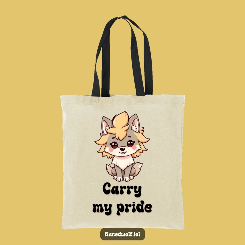 Funny Kawaii Maned Wolf Mane Tote Bag: Carry Your Flair with This Hilarious Wolf Accessory