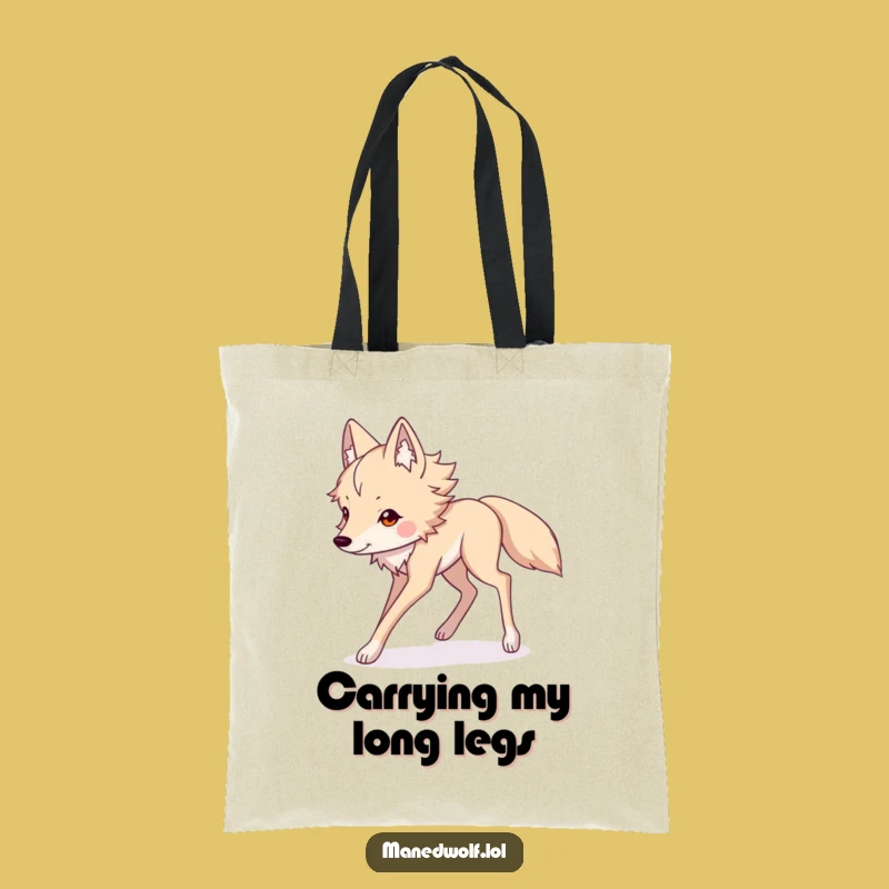 Funny Kawaii Maned Wolf Tote Bag: Chic Long-Legged Strider Accessory