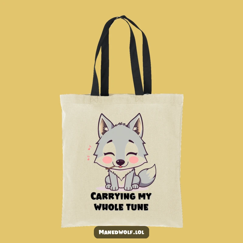 Funny Maned Wolf Whistling Tote Bag: Carry Your Laughs in Style, Great Gift