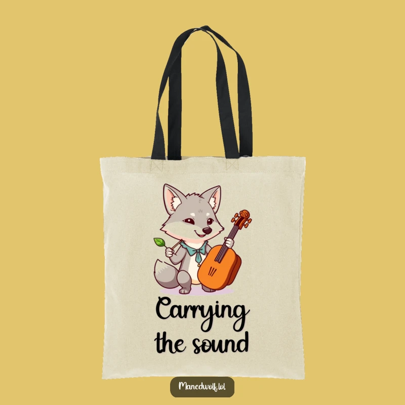 Funny Kawaii Maned Wolf Orchestra Tote Bag: Conductor Animal Carry-All, Gift Idea