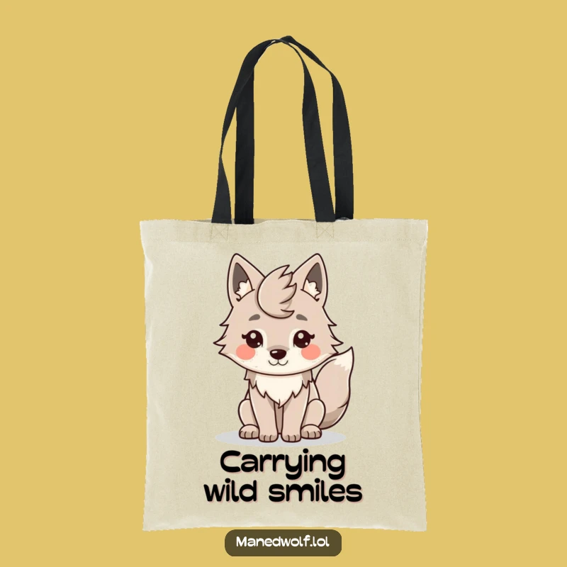 Funny Kawaii Maned Wolf Tote Bag: Carry Your Goods with a Smile