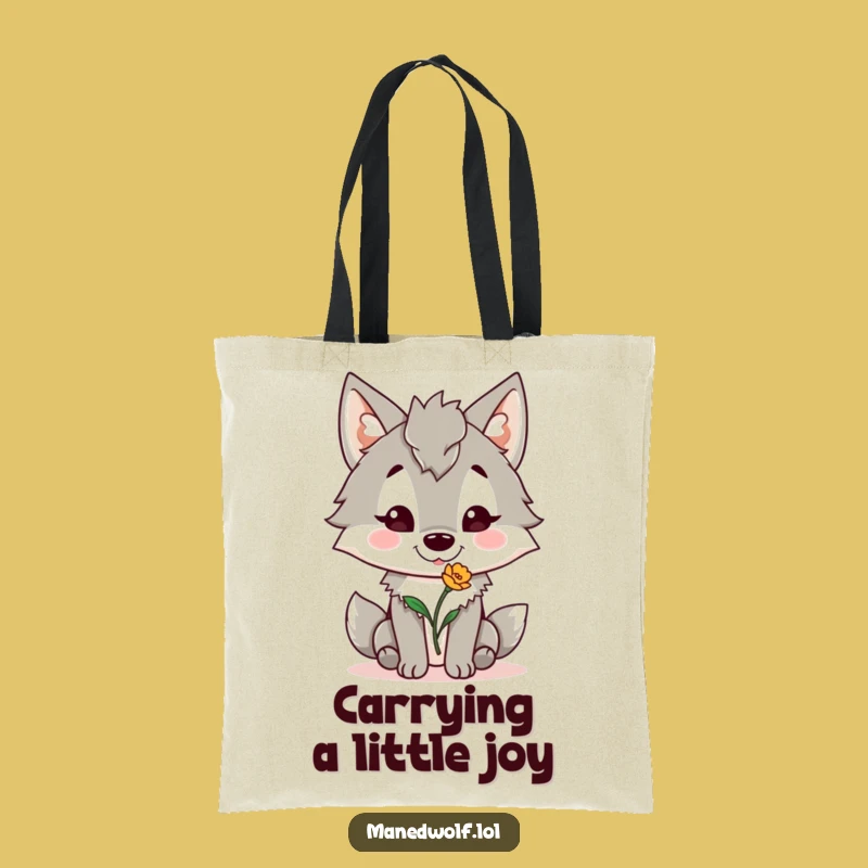 Funny Maned Wolf Blooms Tote Bag - Chic Humorous Accessory