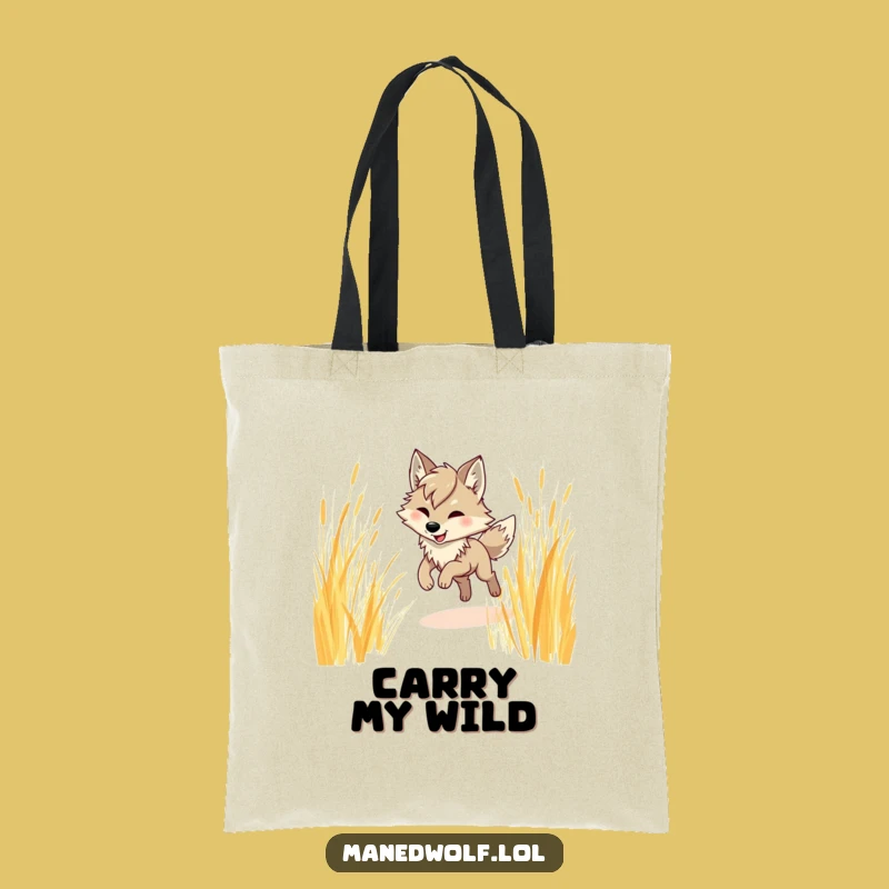 Funny Maned Wolf Prancing Tote Bag - Stylish, Practical & Hilarious