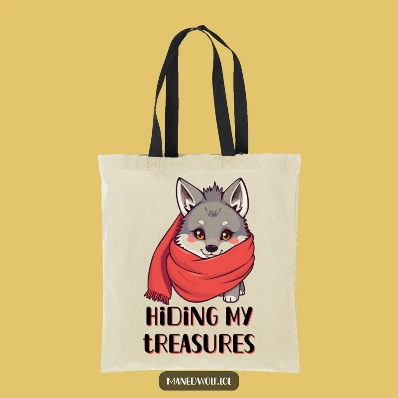 Funny Maned Wolf Scarf Peek Tote Bag - Carry Your Secret!