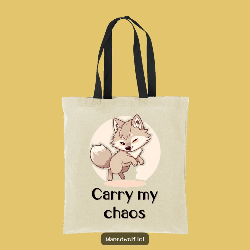 Funny Maned Wolf Tote Bag: Carry Your Laughs and Essentials in Style