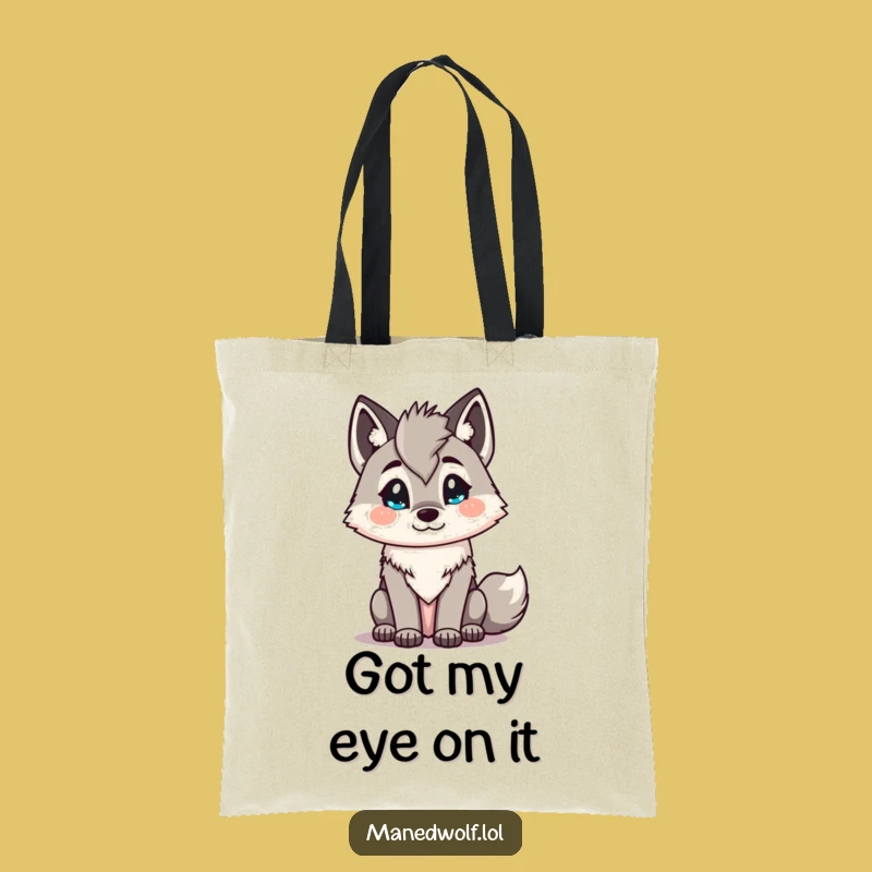 Funny Kawaii Maned Wolf Tote Bag: Inquisitive Style Accessory