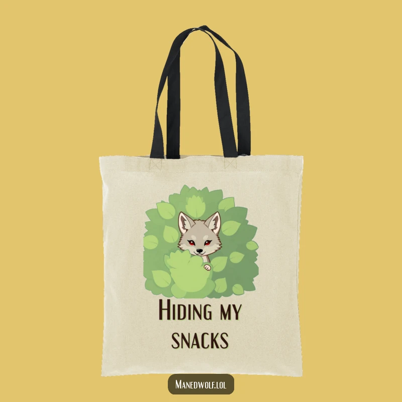 Funny Shy Maned Wolf Tote Bag - Cute Accessory Gift