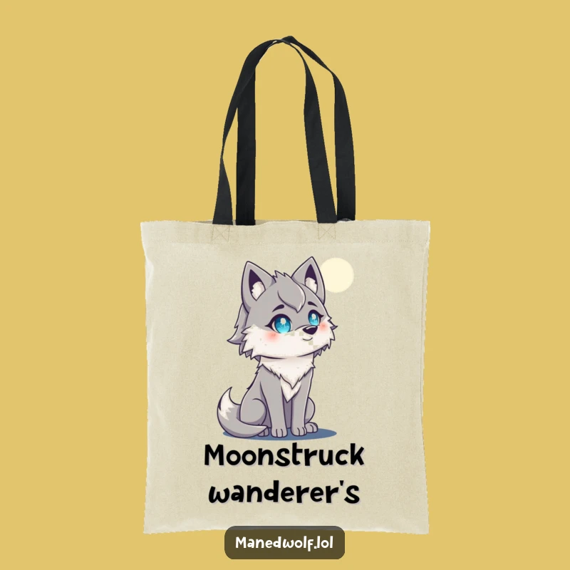 Magical Maned Wolf Moon Tote Bag: Carry Your Dreams with Humor!
